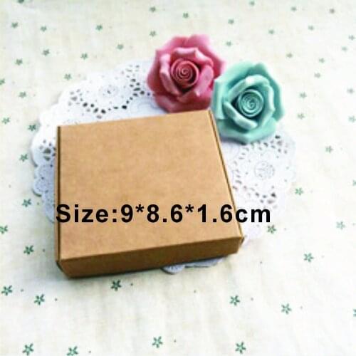 Wholesale 1000PCS/LOT Size 9*8.6*1.6cm Kraft Paper Box Free Print 1 Color LOGO Paper Gift Box