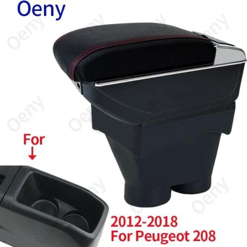 For Peugeot 208 Armrest Box 2012-2018 Storage box Car Holder Ashtray Interior accessories Retrofit parts USB 2017 2016 2015