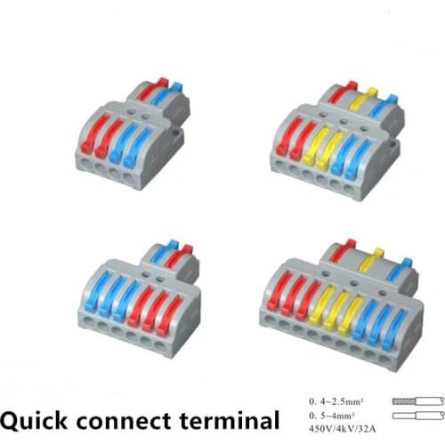 1PCS Wire Connector Mini Fast Universal Wiring Electrical Cable Conector LED Lamp Push In Terminal Block SPL-633/-933 PCT-222 42