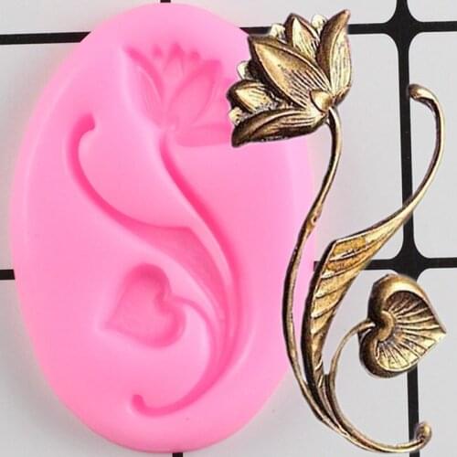 Sugarcraft Lotus Relief Cake Border Fondant Mold Cupcake Topper Silicone Mould Cake Decorating Tools Candy Clay Chocolate Molds
