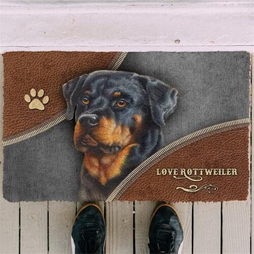 Rottweiler 3D Printed Doormat Non Slip Door Floor Mats Decor Porch Doormat
