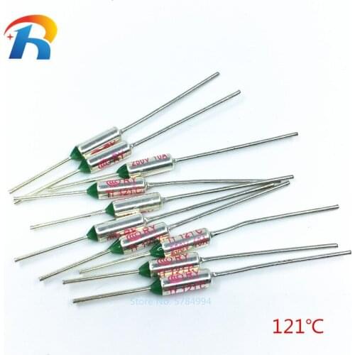 RY 100pcs/Lot New Micro thermal fuse 10A 250V RY 121 Degrees Tf 121 C Mini temp Fuse metal shell Thermal Cutoff 121