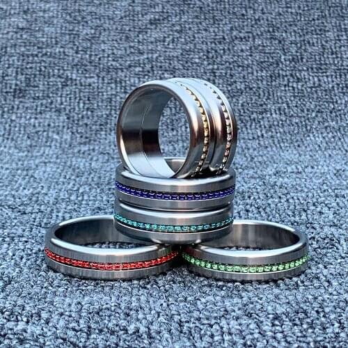 Rhinestone Penis Ring Male Adult Toys Stainless Steel Cock Ring for Men Sex Delay Ejaculation Cockring Sex Products Scrotal Ring