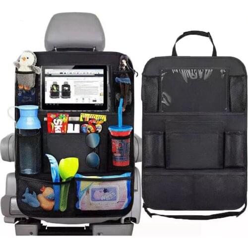 Universal Car Seat Back Bag with Touch Screen Tablet Holder Multifunction Storage Pockets SeatBack Protectors Car Accessories