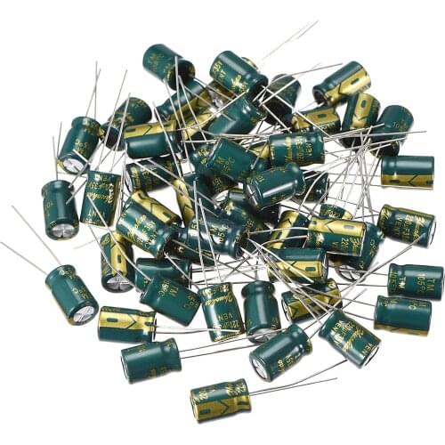 Uxcell 2.2uF 10uF 22uF 100-470uF 10V 35V 100V 400V 34 Electrolytic Capacitor for DIY Project Soldering 220uF 8x12 50pcs