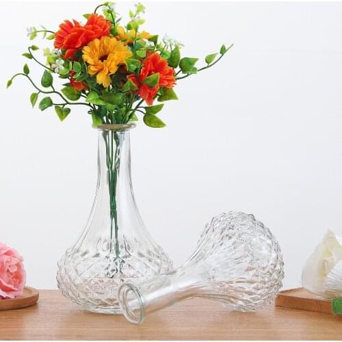 Vintage Transparent Glass Vase Nordic Decoration Home Garden Living Room Dried Flower Vases Aromatherapy Tabletop Bottles