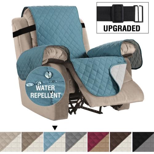 Water Repellent Recliner Chair Cover Reclining Slipcover for Living Room Side Pocket Armchair Protector with Elastic Strap Seat