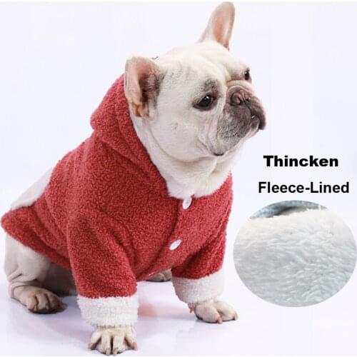 Winter Dog Clothes Thicken Fleece-Lined Velvet Pet Coat Small lambskin coat Teddy bulldog clothes