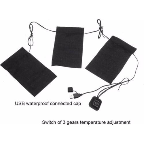 1 Set USB Electric Heated Jacket Heating Pad Outdoor Themal Warm Winter Heating Vest Pads for DIY Heated Clothing