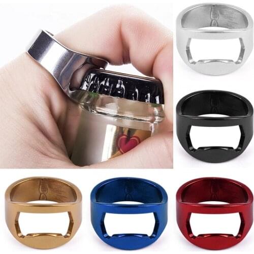 1Pc Stainless Steel Finger Ring Bottle Opener Portable Fashion Decoration Gadget Bar Kitchen Tool Beer Thumb Bottle Opener