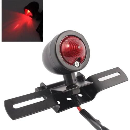 12V Universal Motorcycle Brake Stop Plate Mount Red Rear Tail Light Cruiser Chopper Cafe Racer Scooter Offroad