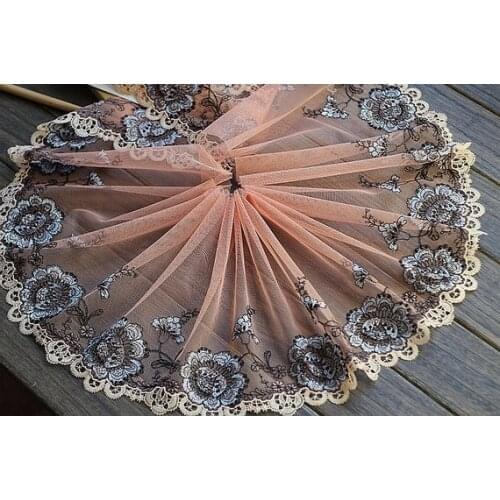 2 Colors 2 Yards Tulle Lace Trim Exquisite Tulle Flowers Embroidered Lace 9 Inches Wide High Quality