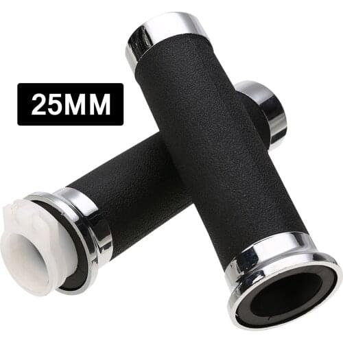 2pcs 25mm Motorcycle Handlebar Hand Grips Black Sliver Rubber Plastic Handle Bar For Honda For Yamaha For Lawasaki DIY Parts