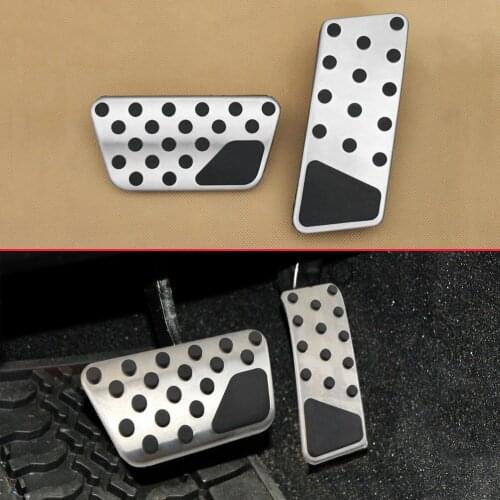 2Pcs/Set Non-Slip Car Gas Brake Steel Pedal Cover For 2007-2017 Jeep Wrangler (JK) No Drill Accelerator
