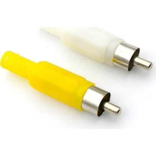 20pcs Solder RCA PLUG Audio Video Connector Yellow and White