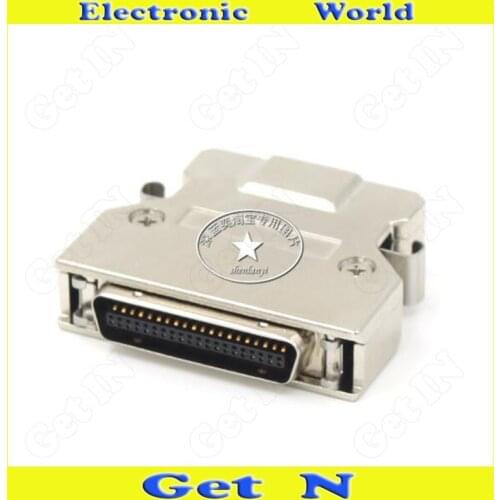 2pcs FMC50M-AL SCSI Connector Iron Shell HPCN50 Pin Crimping Male End Plug Cable Adapter Interface