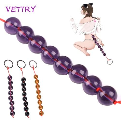 Glass Anal Bead Anal Plug for Beginner Eight Anal Balls Sex Toys for Woman Prostate Massage Butt Vaginal Plug Adult Products