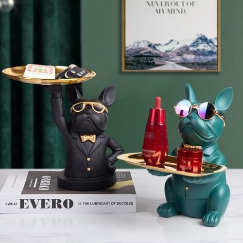 Bulldog Dog Storage Decoration Living Room Shoe Cabinet Entrance Door Key Tray Nordic Personality Home Decorations