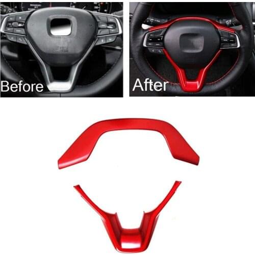 Car Steering Wheel Cover Trim Interior Decorations Trim for Honda Accord 10Th 2018-2021 Red Car Styling