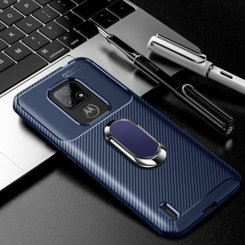 Phone Holder Case For Motorola Moto E7 2020 case G9 Power Play Plus Armor Soft Silicone Finger Ring Cover for Moto G 5G Plus