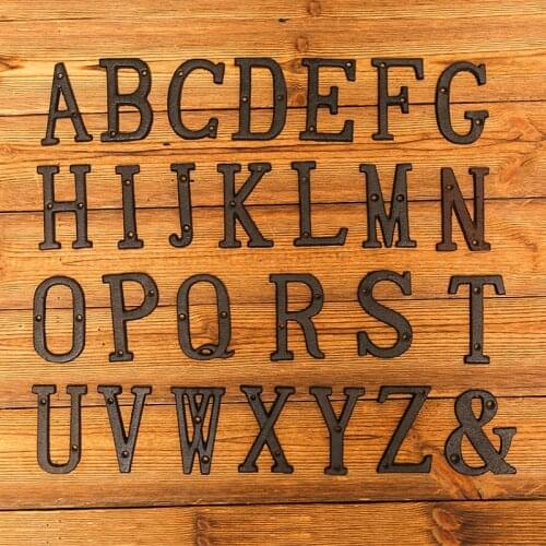 Home Decor Vintage Cast Iron Letter 26 Mental English Alphabet Letters Home Wedding Party Tools Decoration DIY