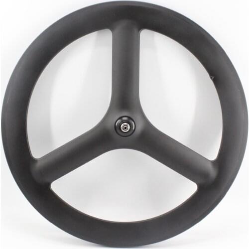 New 700C Road Fixed Gear Track bicycle matt 3K full carbon bike wheelset 3 spokes and tubular rim integrated with hub Free ship