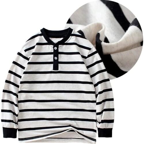 Teenager Boy Black And White Striped T Shirt Autumn Fashion Inside 4 6 8 10 12 14 Year Children Casual Tops Spring Thin Sweater