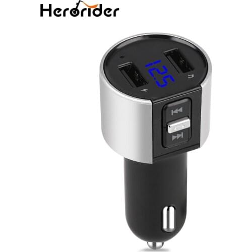 Herorider Bluetooth FM Transmitter Wireless Car MP3 Player Bluetooth Transmitter Radio FM Transmitter with Dual USB Car Charger