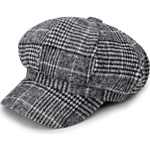 2019 new plaid style beret hats mens and womens fashion newsboy hat outdoor windproof warm cap wild caps