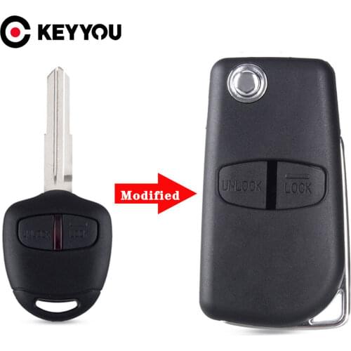 KEYYOU 2/3 Buttons Modified Car Remote Key For Mitsubishi New ASX GRANDIS Outlander LANCER-EX Right/left Blade 433MHZ ID46 Chip