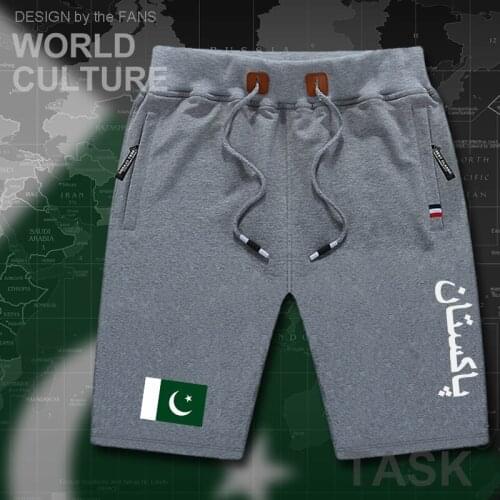 Pakistan mens shorts beach man mens board shorts flag workout zipper pocket sweat bodybuilding 2017 cotton PAK Pakistani Isla