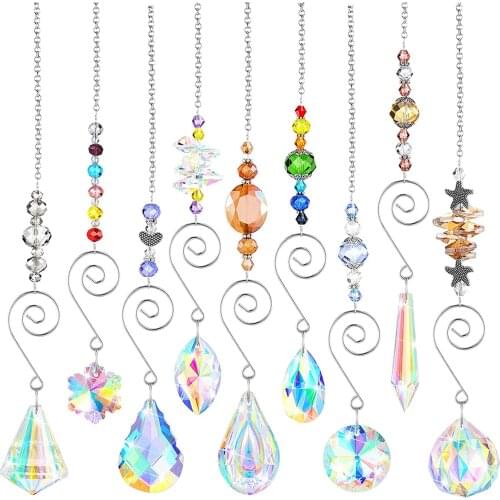 Set of 9 Crystals Window for Wall Tree Home Cars