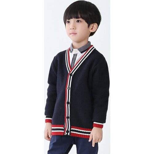 Autumn and winter childrens sweater boy cardigan Korean knitted cardigan coat tide fan sweater