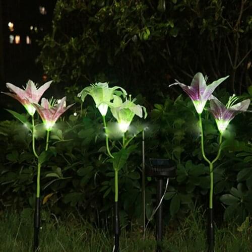 Outdoor LED Solar Light Flower Lawn Light Flower Multicolor Combination LED Garden Decoration Light Glow In Dark Outdoor Lamp