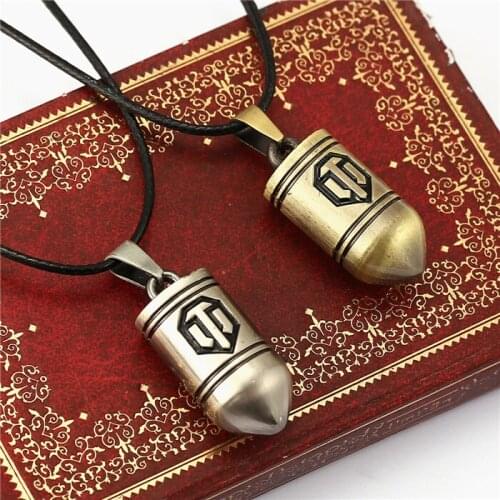 H&F Game World of Tanks necklace shape pendant necklace display rope leather necklace High Quality Fashion Jewelry