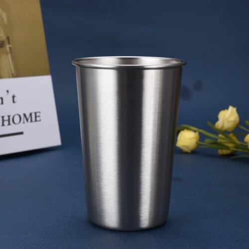OAPE Cute Pattern Beer Mug 16oz 480ml Silver Stainless Steel Beer Cup Coffee Mug Water Mug