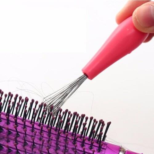 Practical Hair Comb Brush Cleaner Cleaning Tool Hair Remover Embedded Beauty Tools Plastic Handle Hair Brush Cleaner