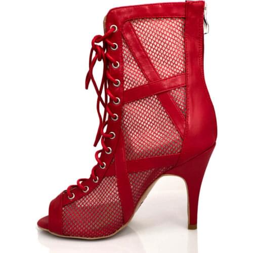 Practice Women Dance Boots Red Salsa Ballroom Latin Jazz Dance Shoes Girls Dancing Party Boots Mujer Dansschoenen Tango Women