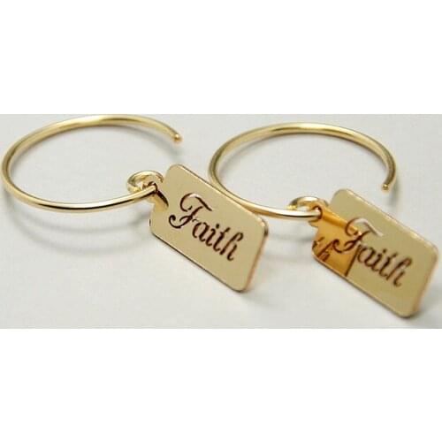 DOMINO HANDMADE Faith hollowed-out pendant earrings personality not fade 1 pair Everyday creative earring