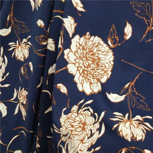 Chiffon Sewing Fabric Chiffon Floral Print Fabric Korean Dress Headscarf Shirt Pants Soft