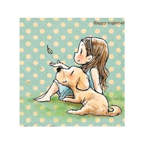 10*8 Pretty girl dog rubber stamp Transparent Clear Stamps Silicone Seals for DIY scrapbooking photo album Card Making