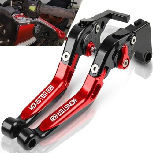 Motorcycle handbrake Folding Extendable CNC Moto Adjustable Clutch Brake Levers For ducati 821 MONSTER Dark 2014 2015 2016 2017