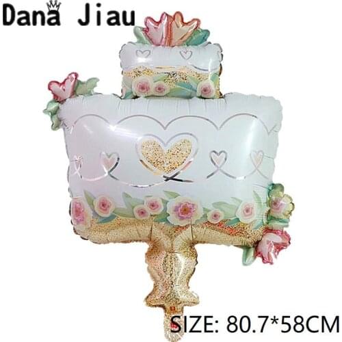 Wed decor Wedding party white chocolate double cake Aluminum Foil Balloons Valentines Day gift colorful ice cream girls ball