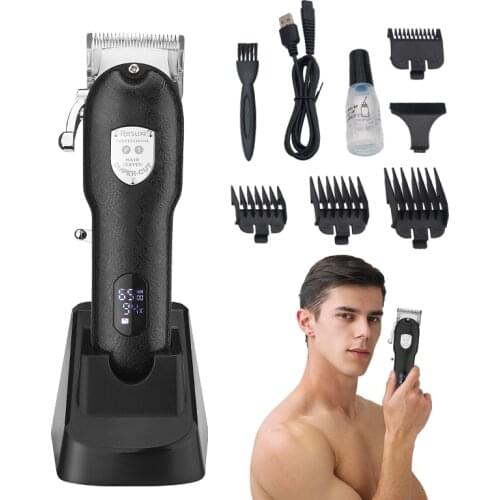 RESUXI JMP1 Professional Imitation Leather Trimmer Hair Electric Wireless Mens Hair Cutting Trimmer Rechargeable Hair Trimmer