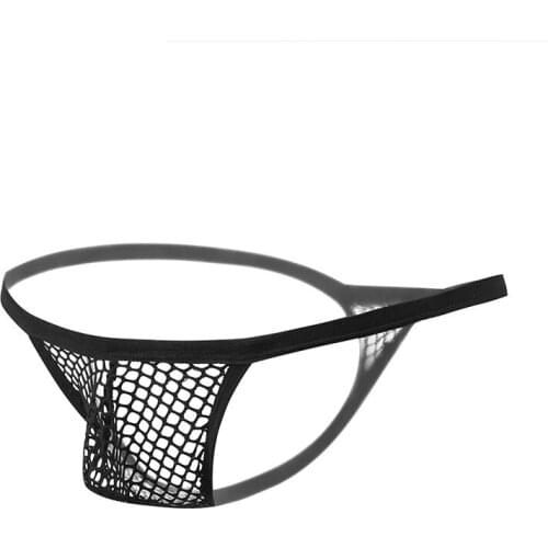 Man Panties Sexy White Black Male Mesh Thong G String Underwear Brief Transparent Penis Pouch Gay Erotic Apparel Accessories