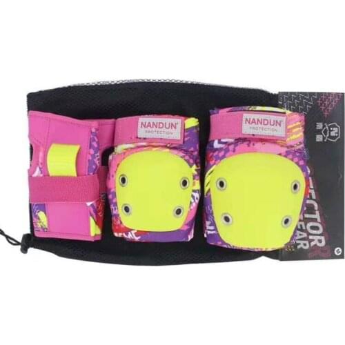 Protective pad for Elbow Wrist Knee Protector 6 pads Sports Protection Equipment Guard for Kid Children Skating Skateboard Cycle