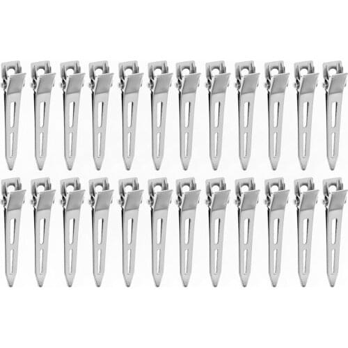 24pcs Professional Salon Ladies Curl Clips Metal Silver Seamless Duckbill Clip No Crease Fixed Hair Clip 2021 Hairdressing Tools