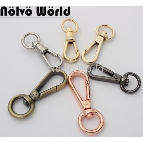 50 pieces 3 size 6 colors 10 11 12mm rose gold metal polisheded large head snap hook clips for woman handbag purse accessories