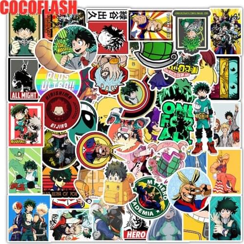 10/50Pcs/lot My Hero Academia Cartoon Anime Graffiti Stickers Decal For Luggage Car Fridge Laptop For Kids Phone Case Suitcase