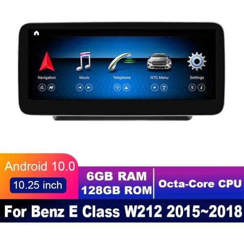 4G LTE 6GB+128GB Android 10 display For Mercedes Benz E Class W212 2015~2018 10.25" touch screen GPS Navigation car radio stereo
